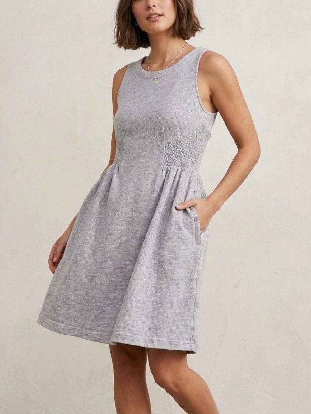 Lilka Anthropologie Gray Fit And Flare Dress - Picture 1 of 7